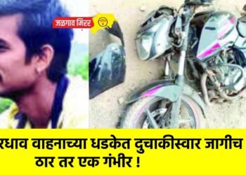 भरधाव वाहनाच्या धडकेत दुचाकीस्वार जागीच ठार तर एक गंभीर !