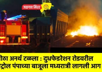 मोठा अनर्थ टळला : दुधफेडरेशन रोडवरील पेट्रोल पंपाच्या बाजूला मध्यरात्री लागली आग !