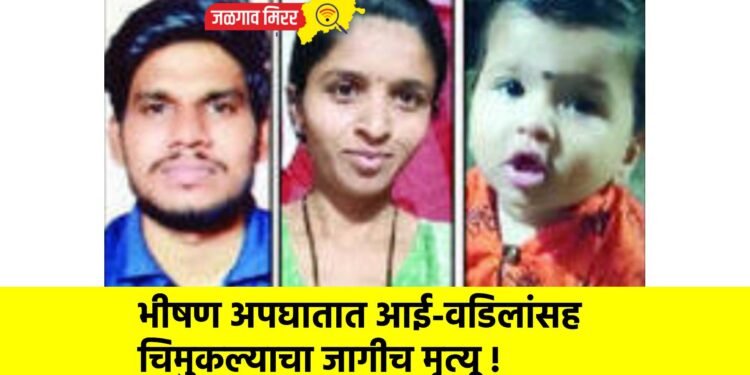 भीषण अपघातात आई-वडिलांसह चिमुकल्याचा जागीच मृत्यू !