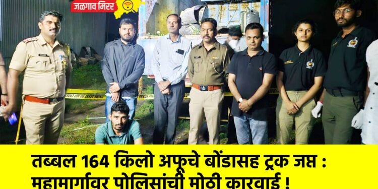 तब्बल १६४ किलो अफूचे बोंडासह ट्रक जप्त : महामार्गावर पोलिसांची मोठी कारवाई !