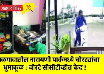 जळगावातील नारायणी पार्कमध्ये चोरट्यांचा धुमाकूळ : चोरटे सीसीटीव्हीत कैद !