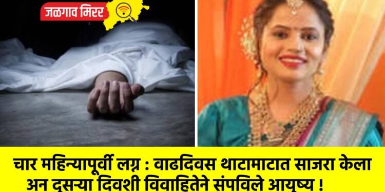 चार महिन्यापूर्वी लग्न : वाढदिवस थाटामाटात साजरा केला अन दुसऱ्या दिवशी विवाहितेने संपविले आयुष्य !