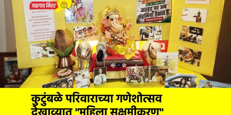 कुटुंबळे परिवाराच्या गणेशोत्सव देखाव्यात “महिला सक्षमीकरण”