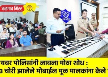 सायबर पोलिसांनी लावला मोठा शोध : ६३ चोरी झालेले मोबाईल मूळ मालकांना केले परत !
