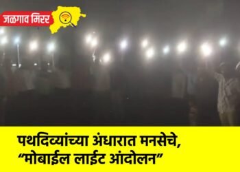 पथदिव्यांच्या अंधारात मनसेचे, “मोबाईल लाईट आंदोलन”