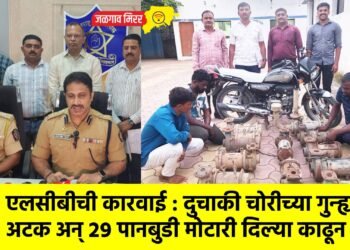 एलसीबीची कारवाई : दुचाकी चोरीच्या गुन्ह्यात अटक अन् २९ पानबुडी मोटारी दिल्या काढून !