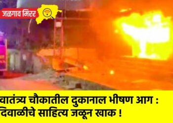 स्वातंत्र्य चौकातील दुकानाल भीषण आग : दिवाळीचे साहित्य जळून खाक !