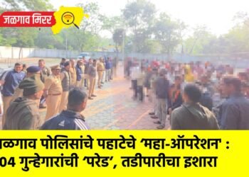 जळगाव पोलिसांचे पहाटेचे ‘महा-ऑपरेशन’ : १०४ गुन्हेगारांची ‘परेड’, तडीपारीचा इशारा
