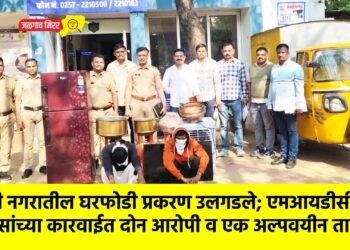लक्ष्मी नगरातील घरफोडी प्रकरण उलगडले; एमआयडीसी पोलिसांच्या कारवाईत दोन आरोपी व एक अल्पवयीन ताब्यात