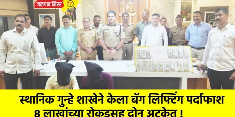 स्थानिक गुन्हे शाखेने केला बॅग लिफ्टिंग पर्दाफाश : ८ लाखांच्या रोकडसह दोन अटकेत !