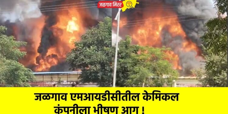 जळगाव एमआयडीसीतील केमिकल कंपनीला भीषण आग !