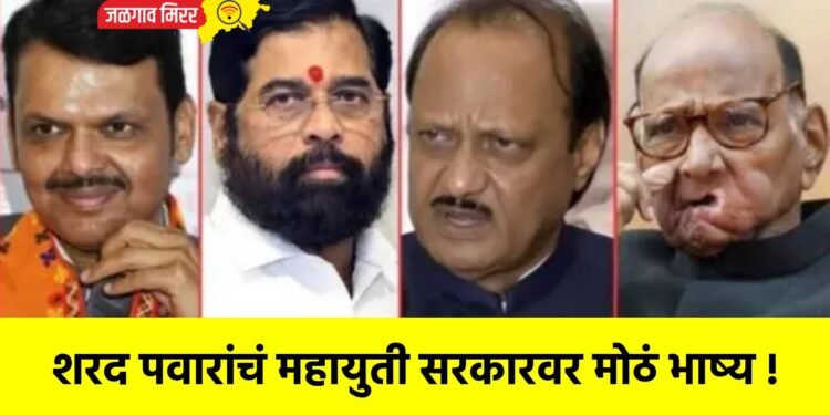 शरद पवारांचं महायुती सरकारवर मोठं भाष्य !