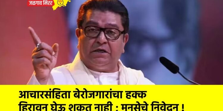 आचारसंहिता बेरोजगारांचा हक्क हिरावून घेऊ शकत नाही ; मनसेचे निवेदन !