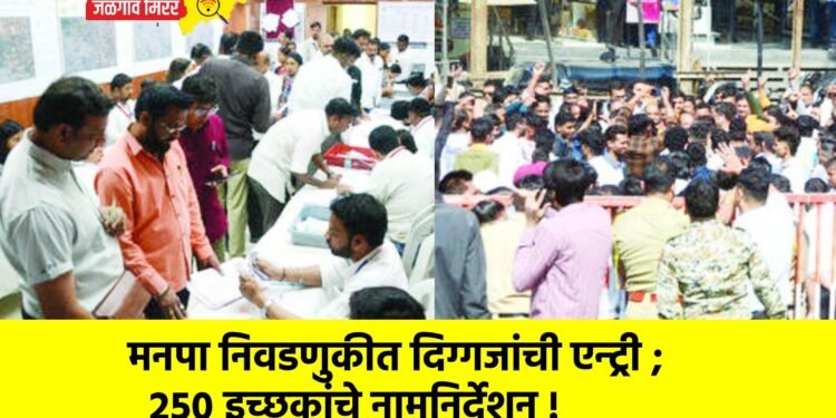मनपा निवडणुकीत दिग्गजांची एन्ट्री ; २५० इच्छुकांचे नामनिर्देशन !