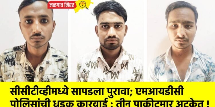 सीसीटीव्हीमध्ये सापडला पुरावा; एमआयडीसी पोलिसांची धडक कारवाई : तीन पाकीटमार अटकेत !