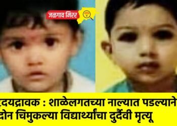 हृदयद्रावक : शाळेलगतच्या नाल्यात पडल्याने दोन चिमुकल्या विद्यार्थ्यांचा दुर्दैवी मृत्यू