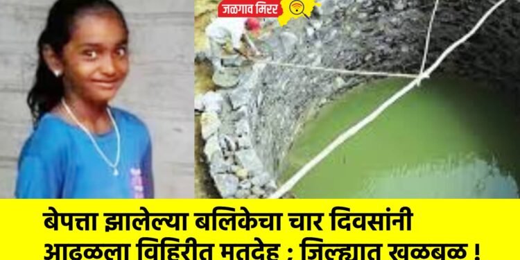 बेपत्ता झालेल्या बलिकेचा चार दिवसांनी आढळला विहिरीत मृतदेह ; जिल्ह्यात खळबळ !