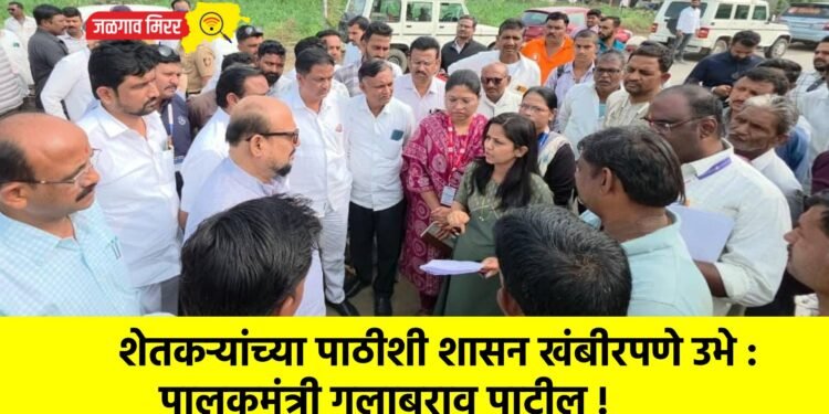 शेतकऱ्यांच्या पाठीशी शासन खंबीरपणे उभे : पालकमंत्री गुलाबराव पाटील !