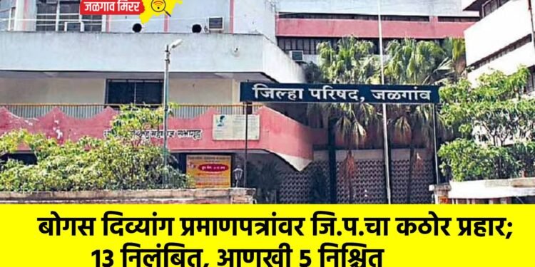 बोगस दिव्यांग प्रमाणपत्रांवर जि.प.चा कठोर प्रहार; १३ निलंबित, आणखी ५ निश्चित