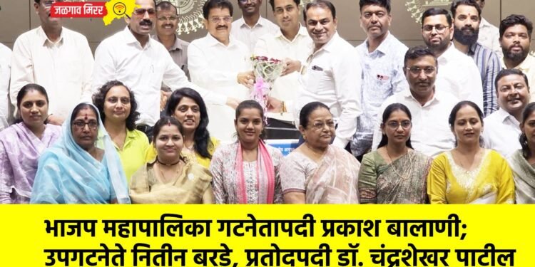 भाजप महापालिका गटनेतापदी प्रकाश बालाणी; उपगटनेते नितीन बरडे, प्रतोदपदी डॉ. चंद्रशेखर पाटील