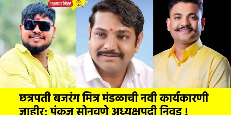छत्रपती बजरंग मित्र मंडळाची नवी कार्यकारणी जाहीर; पंकज सोनवणे अध्यक्षपदी निवड !