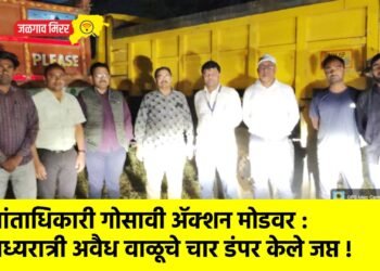 प्रांताधिकारी गोसावी ॲक्शन मोडवर : मध्यरात्री अवैध वाळूचे चार डंपर केले जप्त !