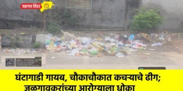 घंटागाडी गायब, चौकाचौकात कचऱ्याचे ढीग; जळगावकरांच्या आरोग्याला धोका