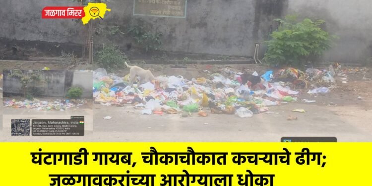 घंटागाडी गायब, चौकाचौकात कचऱ्याचे ढीग; जळगावकरांच्या आरोग्याला धोका
