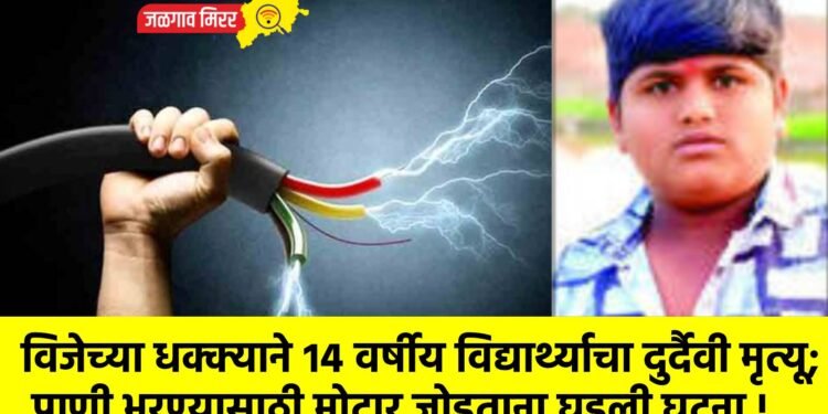 विजेच्या धक्क्याने १४ वर्षीय विद्यार्थ्याचा दुर्दैवी मृत्यू; पाणी भरण्यासाठी मोटार जोडताना घडली घटना !