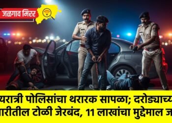 मध्यरात्री पोलिसांचा थरारक सापळा; दरोड्याच्या तयारीतील टोळी जेरबंद, ११ लाखांचा मुद्देमाल जप्त!