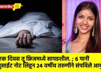 ‘एक दिवस तू फ्रिजमध्ये सापडशील. ; ६ पानी सुसाईट नोट लिहून २४ वर्षीय तरुणीने संपविले आयुष्य !