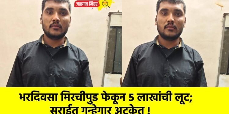 भरदिवसा मिरचीपुड फेकून ५ लाखांची लूट; सराईत गुन्हेगार अटकेत !