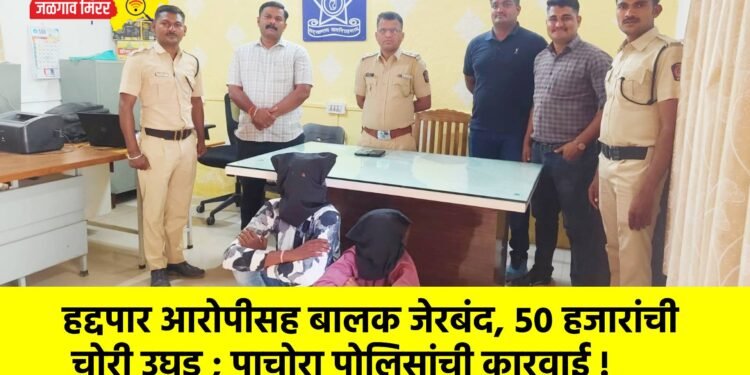 हद्दपार आरोपीसह बालक जेरबंद, ५० हजारांची चोरी उघड ; पाचोरा पोलिसांची कारवाई !