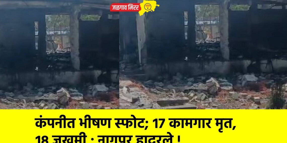 कंपनीत भीषण स्फोट; १७ कामगार मृत, १८ जखमी ; नागपूर हादरले !