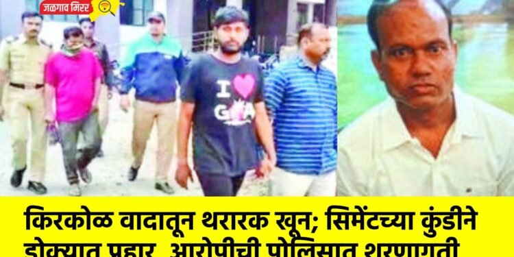 किरकोळ वादातून थरारक खून; सिमेंटच्या कुंडीने डोक्यात प्रहार, आरोपीची पोलिसात शरणागती