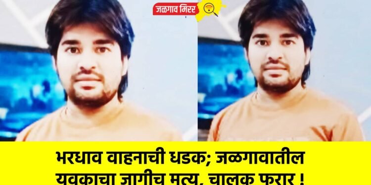 भरधाव वाहनाची धडक; जळगावातील युवकाचा जागीच मृत्यू, चालक फरार !