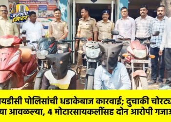 एमआयडीसी पोलिसांची धडाकेबाज कारवाई; दुचाकी चोरट्यांच्या मुसक्या आवळल्या, ४ मोटारसायकलींसह दोन आरोपी गजाआड !