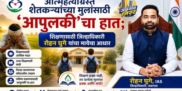 आत्महत्याग्रस्त शेतकऱ्यांच्या मुलांसाठी ‘आपुलकी’चा हात; शिक्षणासाठी जिल्हाधिकारी घुगेंचा मायेचा आधार