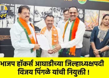 भाजप हॉकर्स आघाडीच्या जिल्हाध्यक्षपदी विजय पिंगळे यांची नियुक्ती !