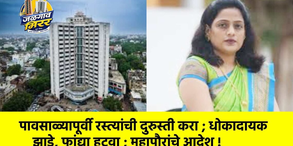 पावसाळ्यापूर्वी रस्त्यांची दुरुस्ती करा ; धोकादायक झाडे, फांद्या हटवा ; महापौरांचे आदेश !