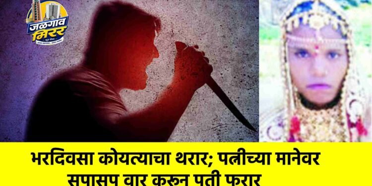 भरदिवसा कोयत्याचा थरार; पत्नीच्या मानेवर सपासप वार करून पती फरार