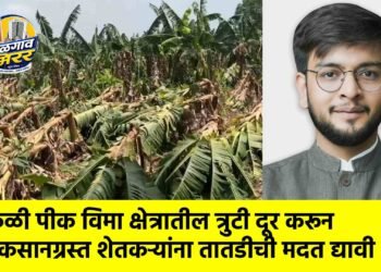 केळी पीक विमा क्षेत्रातील त्रुटी दूर करून नुकसानग्रस्त शेतकऱ्यांना तातडीची मदत द्यावी !