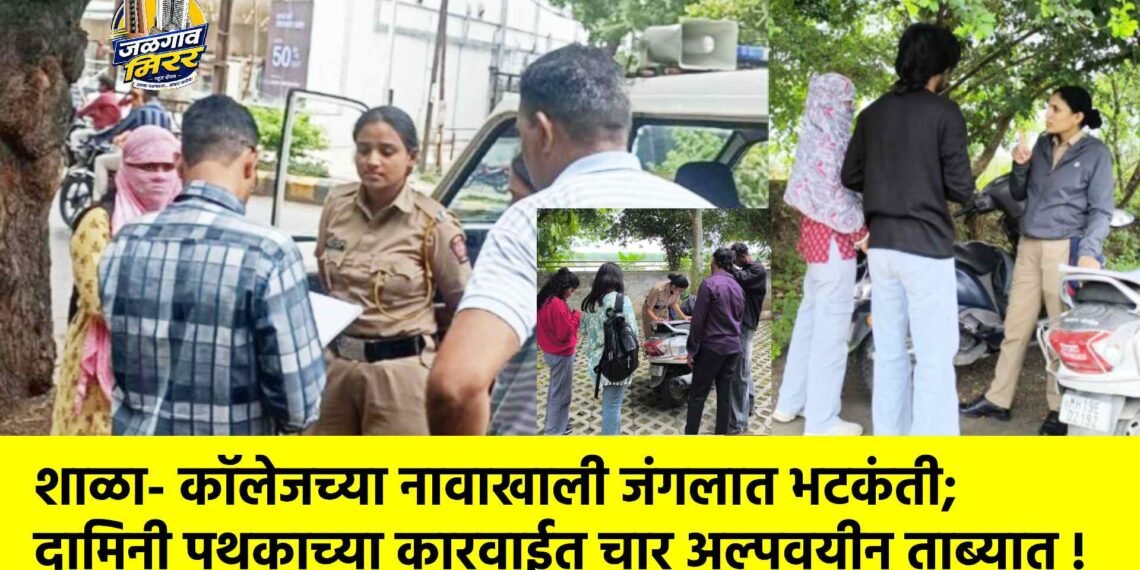 शाळा- कॉलेजच्या नावाखाली जंगलात भटकंती; दामिनी पथकाच्या कारवाईत चार अल्पवयीन ताब्यात !