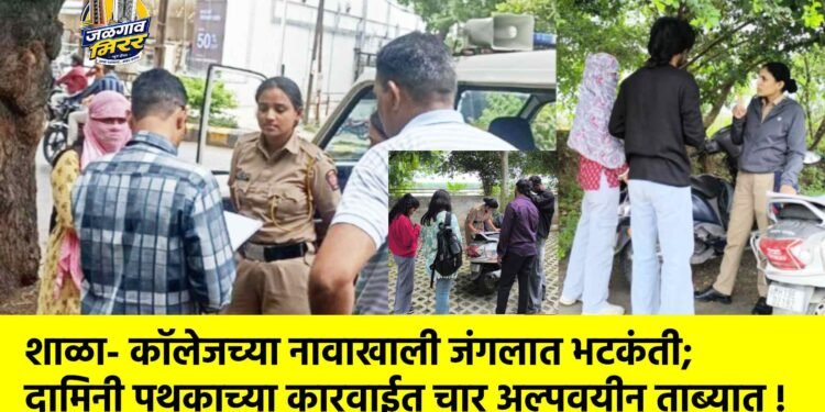 शाळा- कॉलेजच्या नावाखाली जंगलात भटकंती; दामिनी पथकाच्या कारवाईत चार अल्पवयीन ताब्यात !