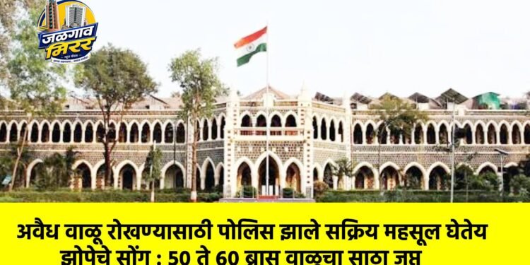 अवैध वाळू रोखण्यासाठी पोलिस झाले सक्रिय महसूल घेतेय झोपेचे सोंग : ५० ते ६० ब्रास वाळूचा साठा जप्त