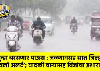 पुन्हा बरसणार पाऊस : जळगावसह सात जिल्ह्यांना ‘यलो अलर्ट’; वादळी वाऱ्यासह विजांचा इशारा !