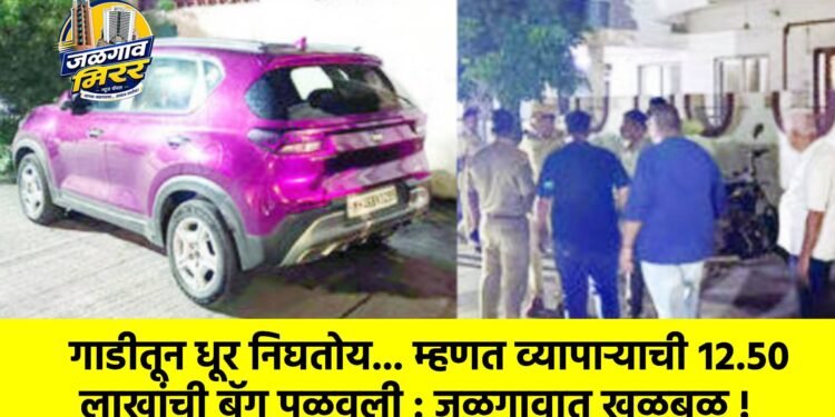 गाडीतून धूर निघतोय… म्हणत व्यापाऱ्याची १२.५० लाखांची बॅग पळवली : जळगावात खळबळ !