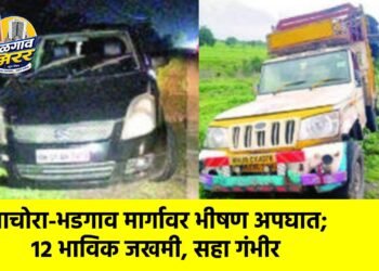 पाचोरा-भडगाव मार्गावर भीषण अपघात; १२ भाविक जखमी, सहा गंभीर