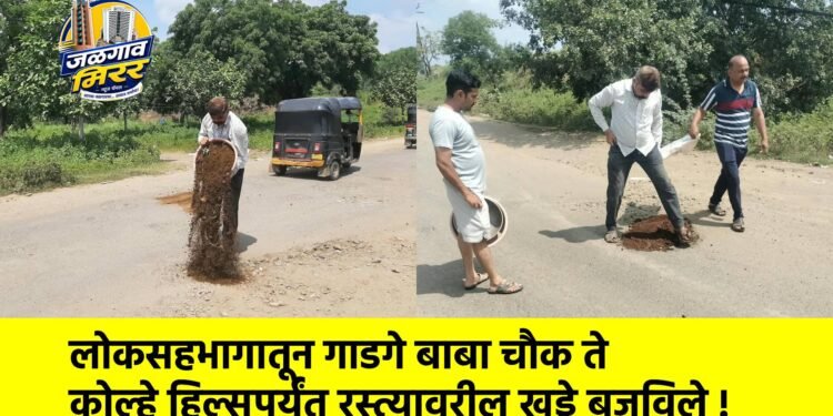 लोकसहभागातून गाडगे बाबा चौक ते कोल्हे हिल्सपर्यंत रस्त्यावरील खड्डे बुजविले !