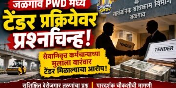 जळगाव सार्वजनिक बांधकाम विभागातील टेंडर प्रक्रियेवर प्रश्नचिन्ह; सेवानिवृत्त कर्मचाऱ्याच्या मुलाला वारंवार कामे?